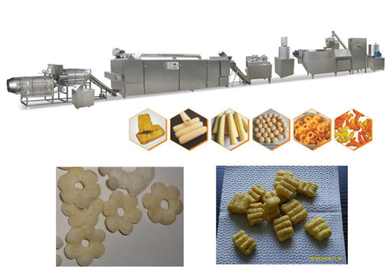 টেকসই Puff স্ন্যাক মেশিন, খাদ্য মর্দন Puff Snacks মেকিং লাইন সিই পাস