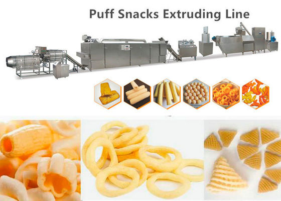 টেকসই Puff Snack মেশিন খাদ্য এক্সট্রুডার পনির বল / কর্ণ Puff Snacks মেকিং
