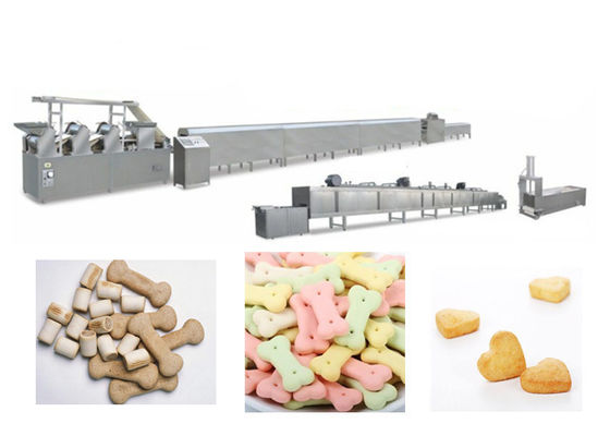 সম্পূর্ণ স্বয়ংক্রিয় কুকুর বিস্কুট মেকিং মেশিন, স্টেইনলেস স্টীল পোষা খাদ্য প্রক্রিয়াকরণ লাইন