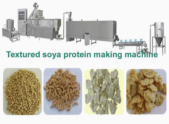 Textured সোয়া এক্সট্রুডার মেশিন / সয়া স্তুপ গর্ত extruder উত্পাদনের লাইন