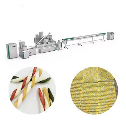 150 কেজি / এইচআর 50Hz ক্রমাগত ট্যুইস্ট পোষা প্রাণী ট্রিট এক্সট্রুডিং লাইন