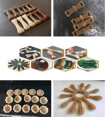 পোষা চিকিত্সা / কুকুর Chews পোষা খাদ্য এক্সট্রুশন প্রক্রিয়া সরঞ্জাম বহুমুখী পোষা Chews