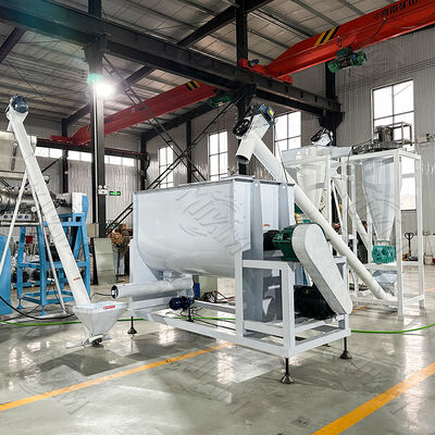 The CE-certified, fully stainless steel Extruded Aquatic Feed Pellet Production Line is sold to process raw materials into nutrient-rich pelleted feed for aquaculture and livestock farming.