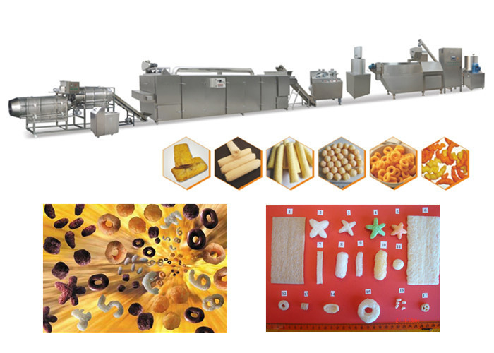 দ্রুত গতি উচ্চ ক্যাপাসিটি প্যাফ স্ন্যাক মেশিন খাদ্য কর্ণ Puff Snacks মেকিং