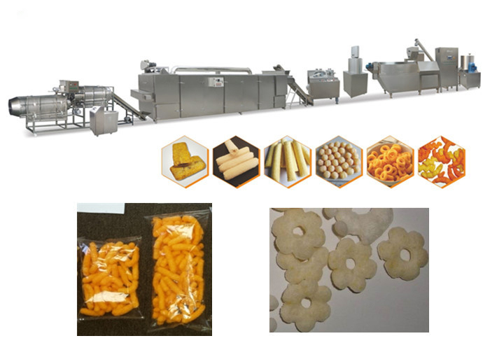 120-500 কেজি / এইচ হাই স্পিড Puff স্ন্যাক Extruding জন্য Corn Puff Extruder মেশিন