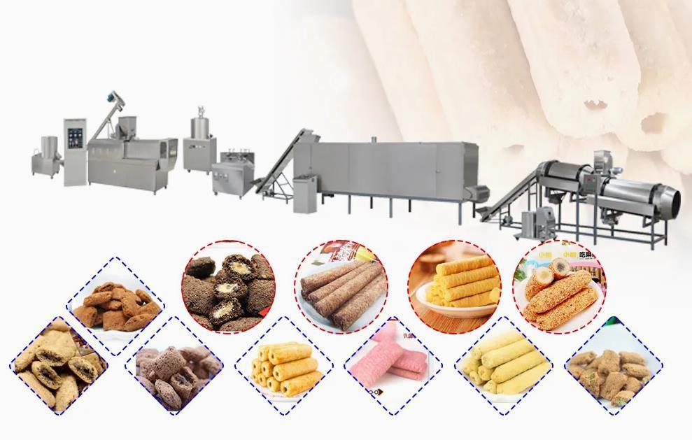 SS304 কর্ন চিপস তৈরির মেশিন / পফ এক্সট্রুডার মেশিন 2150 * 1500 * 2300