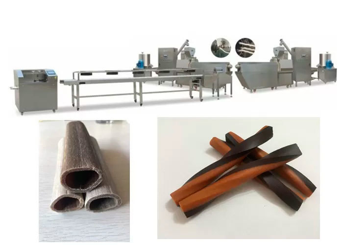 পেঁচানো কুকুর চিউইং ফুড 250 কেজি / ঘন্টা পোষা ট্রিট মেশিন