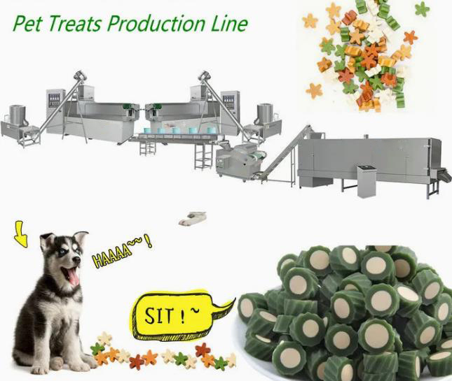 কুকুরের দাঁত জন্য স্টেইনলেস স্টিল 100KW পোষা চিউ উত্পাদন লাইন