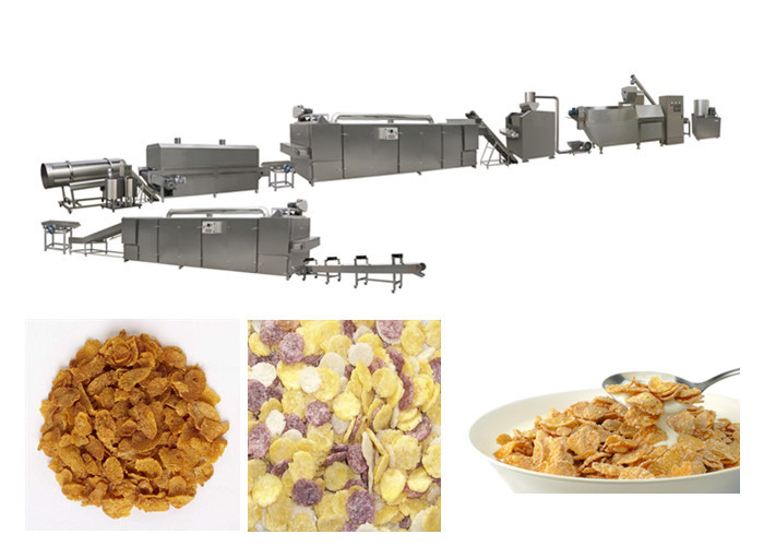 সম্পূর্ণ স্বয়ংক্রিয় প্রাতঃরাশ ভাত খাঁটি ফ্লেক্স এক্সট্রুশন মেশিন স্টাইলেস স্টিল সিমেন্স মোটর পিএলসি